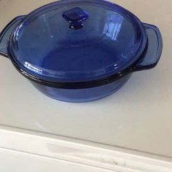 Anchor Hocking Ovenware Casserole Dish Diameter 1-5 Qt USA Cobalt Blue 