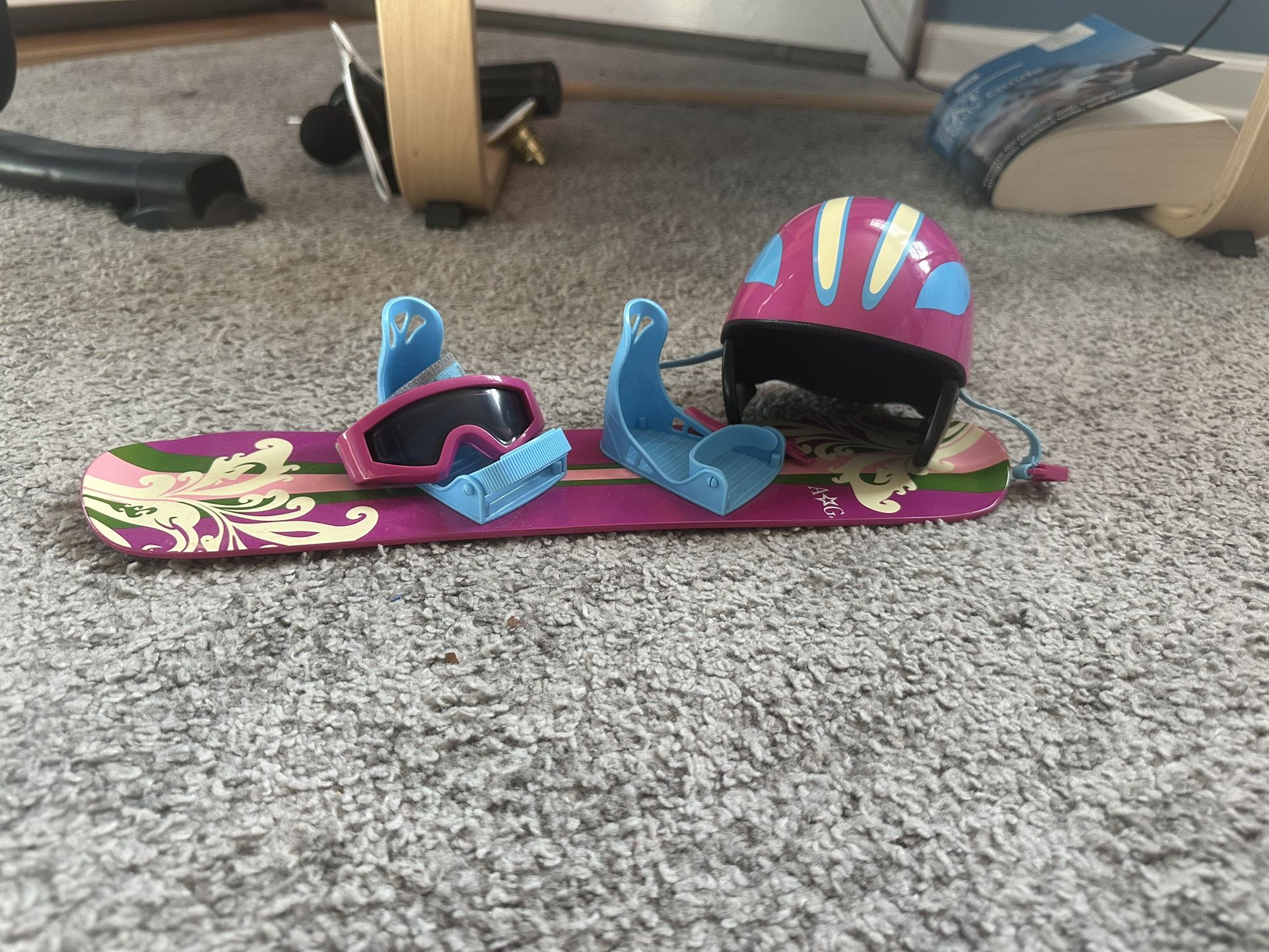 American girl Snowboard Goggles and helmet