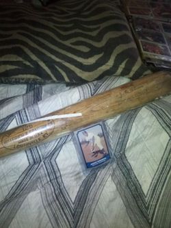 Jackie Robinson Louisville slugger bat and card