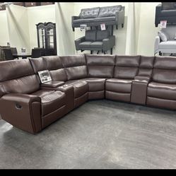 Brand New Reclining Gel Leatherette Sectional 