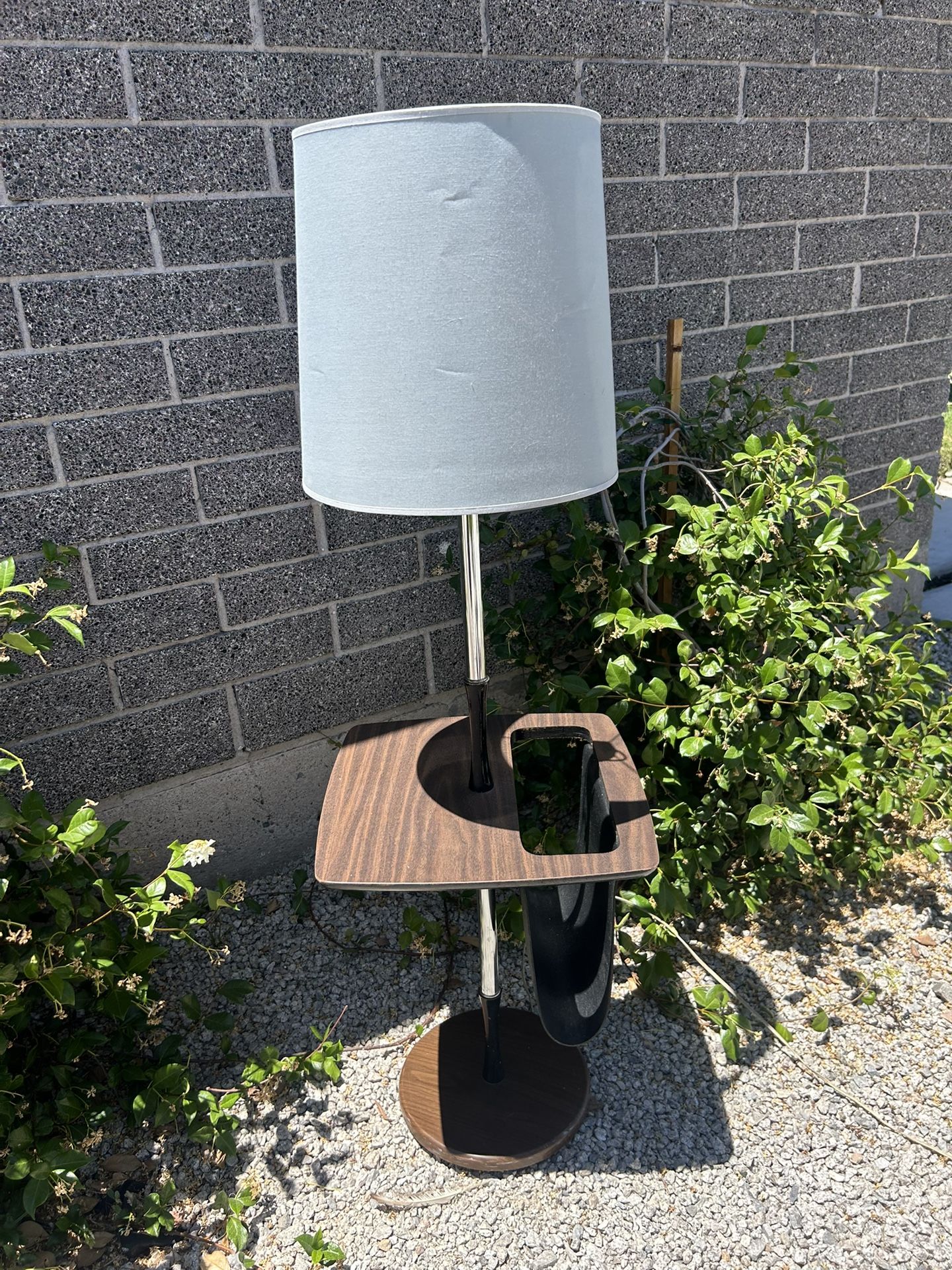 Mid Century Floor Lamp / TableWith Magazine Rack