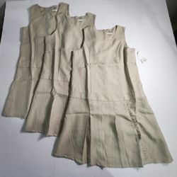 Set Of 3 New khaki uniform dress for girls size 14 new with tags 