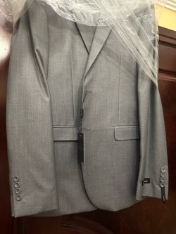 NEW GRAY FABIO FABRINNI MENS 3 PIECE SUIT SIZE 42L  WOOL FREE DRESS SHIRT