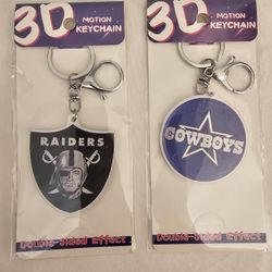 Las Vegas Raiders x Dallas Cowboys 3D Motion Keychains (Price for Each)