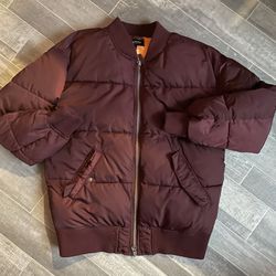 Pacsun Bomber Jacket - Deep Red/ Burgundy  Men Size Small