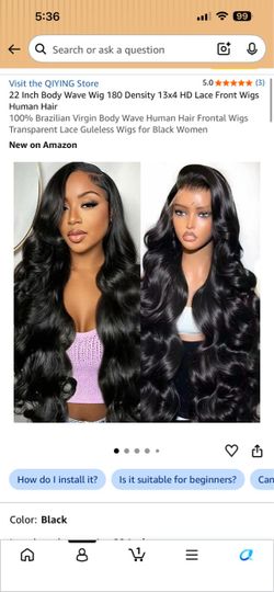 22” Body Wave Human Hair Wig