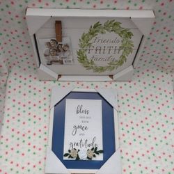Friends Family Faith Mounted Picture Frames Lot