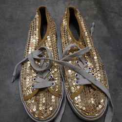 Balera gold sequin low-top dance sneakers