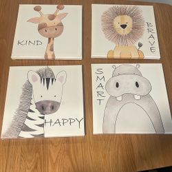 Kids Wall Art Safari theme 12 x 12