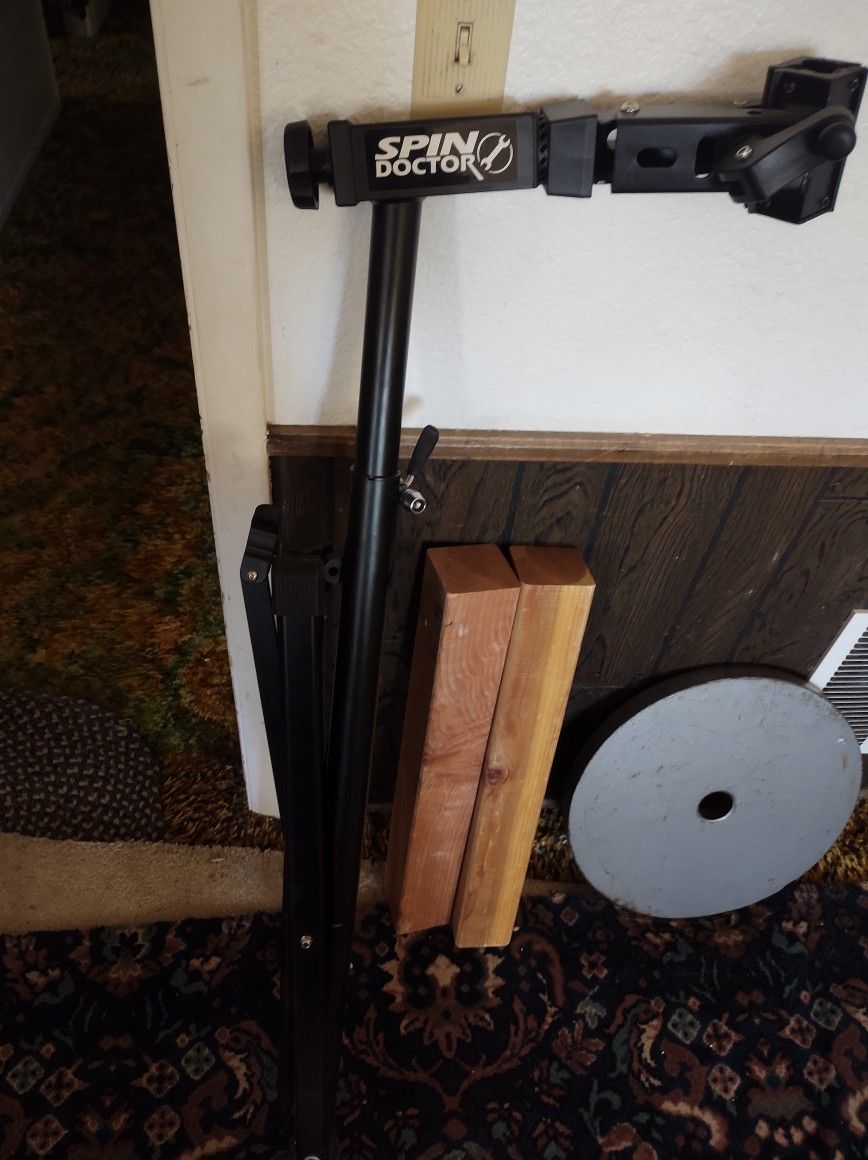 Spin Doctor Bike Work Stand. One Of Sliding Brackets Is Broken