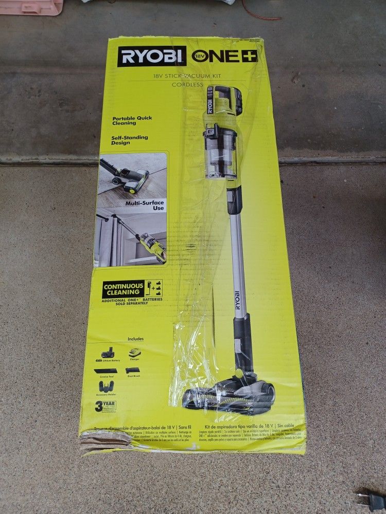 STICK VACUUM RYOBI 18V BATTERY AND CHARGER INCLUDED