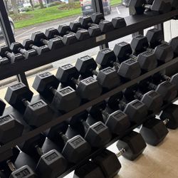 Assorted Hex Rubber Dumbbells