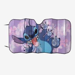 Disney Stitch Floral Windshield Sunshade