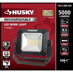 New Husky 5000 Lumens Rechargeable LED Work Light
