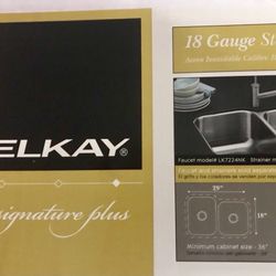 Elkay under-mount stainless steel sink Brand New