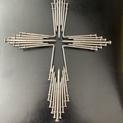 Hand  Crafted Nail Cross  Dimensions  are  10” Wide X13”tall