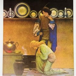 CHECKING THE TARTS Vintage Print Poster Maxfield Parrish Fine Art Deco Nouveau Artist Antique Collectible Neoclassical Allegory Allegorical Painter