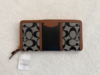 Coach Signature Accordion Zip Wallet