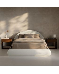 Platform Bed frame with Arch Headboard