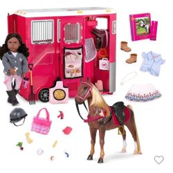 Our Generation Doll, Horse, And Trailer 50.00