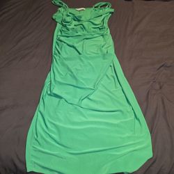 Green halter dress
