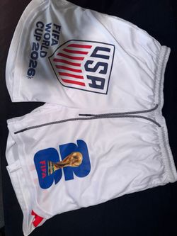 FIFA World Cup 2026 USA Athletic Shorts White - Men's Size XL (Zipper Pocket)