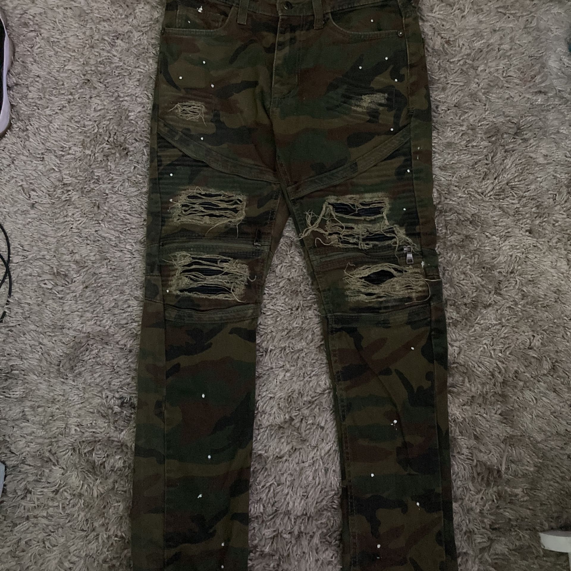 Camouflage Ripped Jeans (32/32)