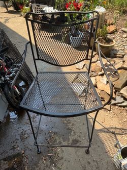 Wrought Iron Mesh Patio Arm  $50 for both Chair