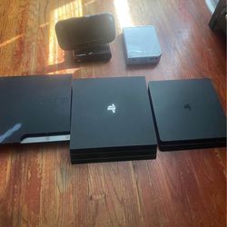 Gaming Consoles 2 Play Station 4s 1 Slim And 1 Pro , PS3 Slim , Wii U , And Wii