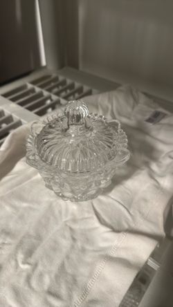 Clear Glass Lidded Candy Dish