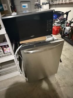 Whirlpool Microwave and Stainless Steel Dishwasher