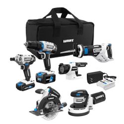 HART 20-Volt Cordless 6-Tool Combo Kit, 4.0Ah & 1.5Ah Lithium-Ion Batteries, Charger and Storage Bag  Drill, Impact Driver, LED light, Reciproc