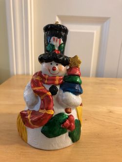 Ceramic Snowman Bell