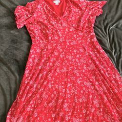 Red Floral Dress 