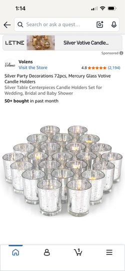 Silver Mercury Glass Votive Holders
