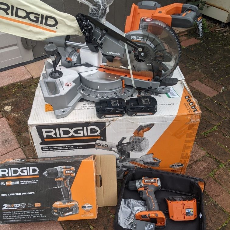 Ridgid 18v 7-1/4 Sliding Miter Saw Kit 