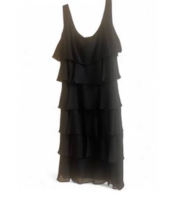 Black Tiered Ruffle Sleeveless Dress  18