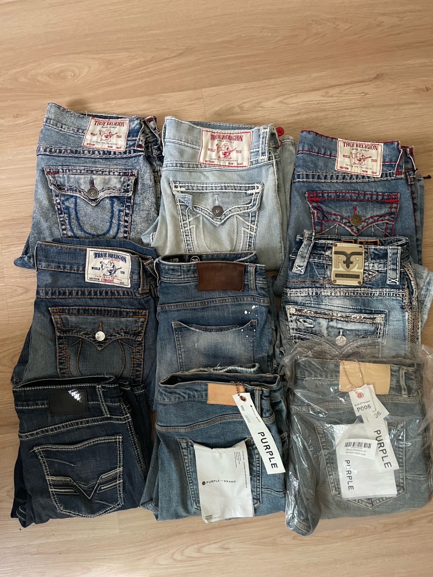 True religion Purple jeans rock revival billionaire boy club jeans
