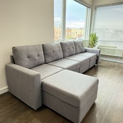 Modular Gray 4-seat & (1) ottoman 