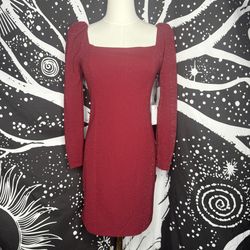 XS state Ruby red long sleeve glitter dress