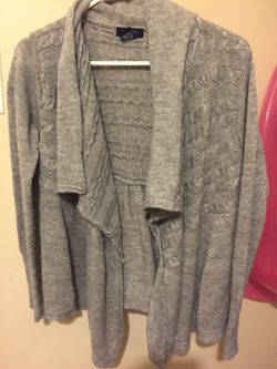 Warm grey sweater cardigan