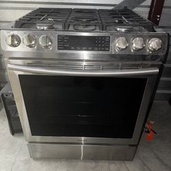 Gas Stove, And Over Oven Microwave