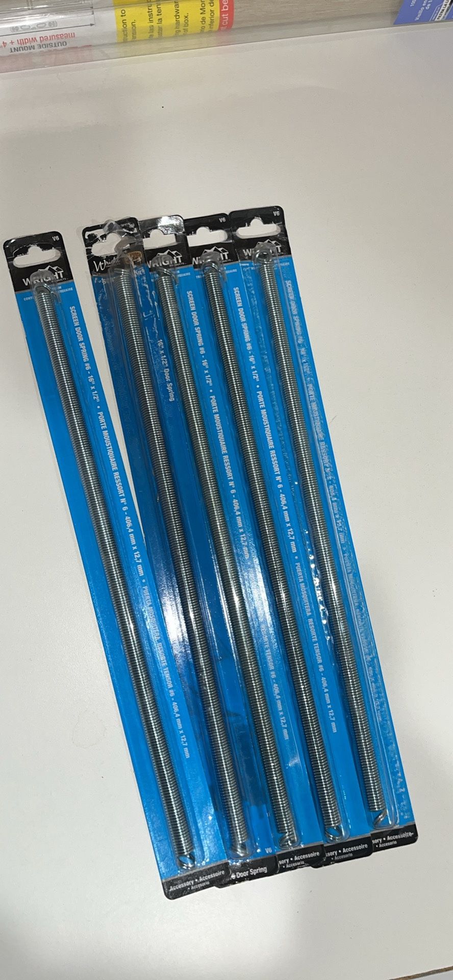 Wright Products V6, Screen Door Spring w/Hooks, Zinc Plated, 16 x 1/2-Inch