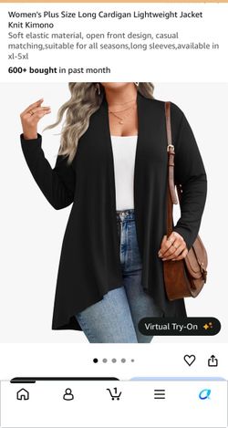 Women’s Plus Size Long Knit Cardigan