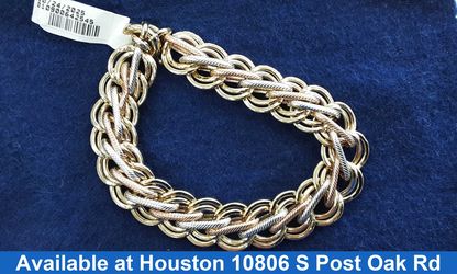 Bracelet - Tricolor Gold 14k (.585) 12.2 grams 8 inch