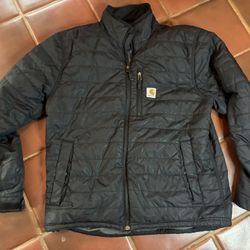 Carhartt Gilliam Puffer Nylon Jacket Men Med Relax Fit Black Quilted 102208-M
