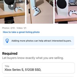 Xbox Series S, 512GB SSD,  1 controller,HDMI cable , power cable 