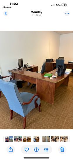 Executive desk and chairs