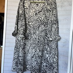 VILA Black & Ivory Abstract Print Dress