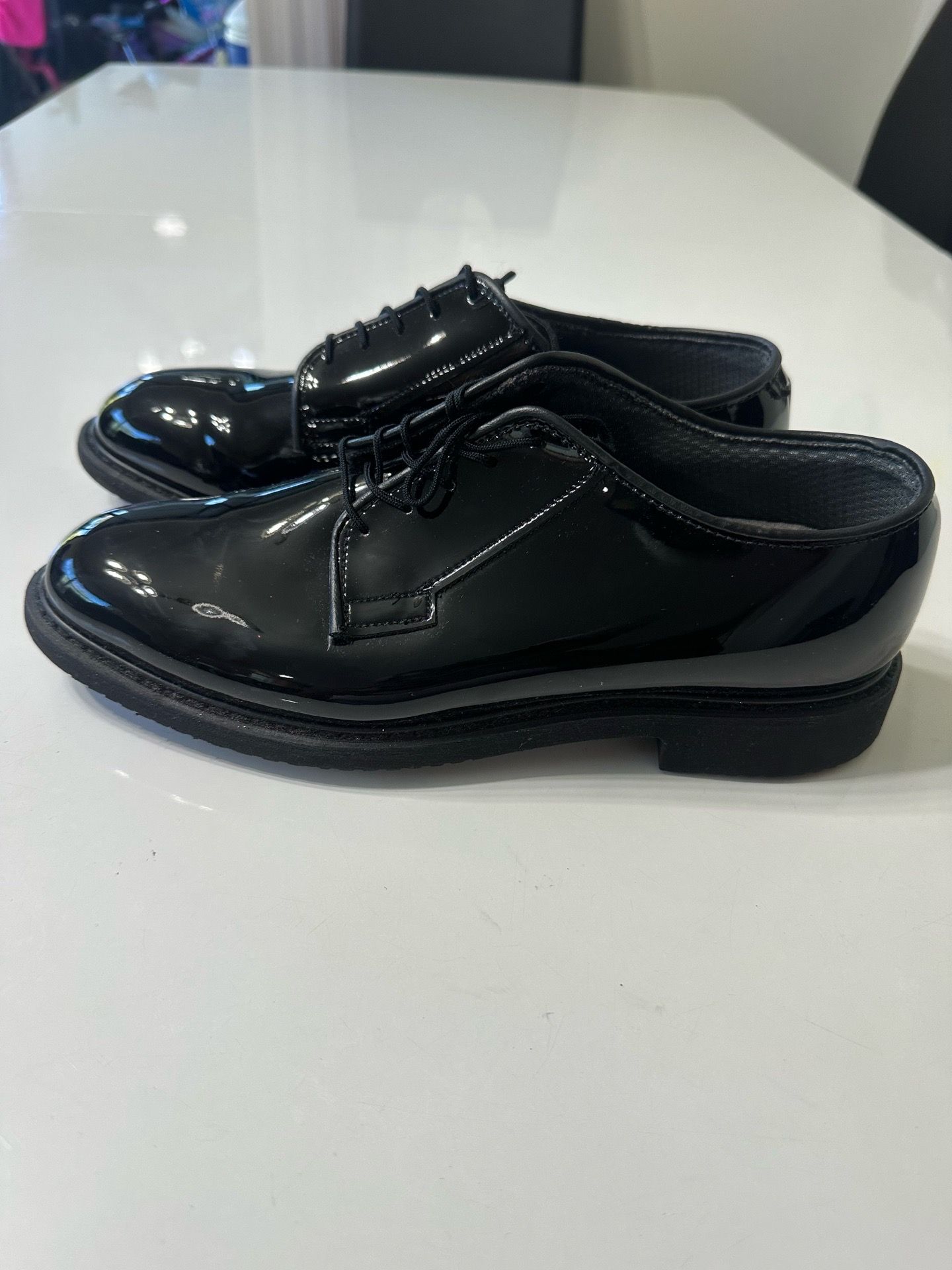 Bates Men’s Black Patent Leather Lace-Up Derby/Oxford Dress Shoes 10D